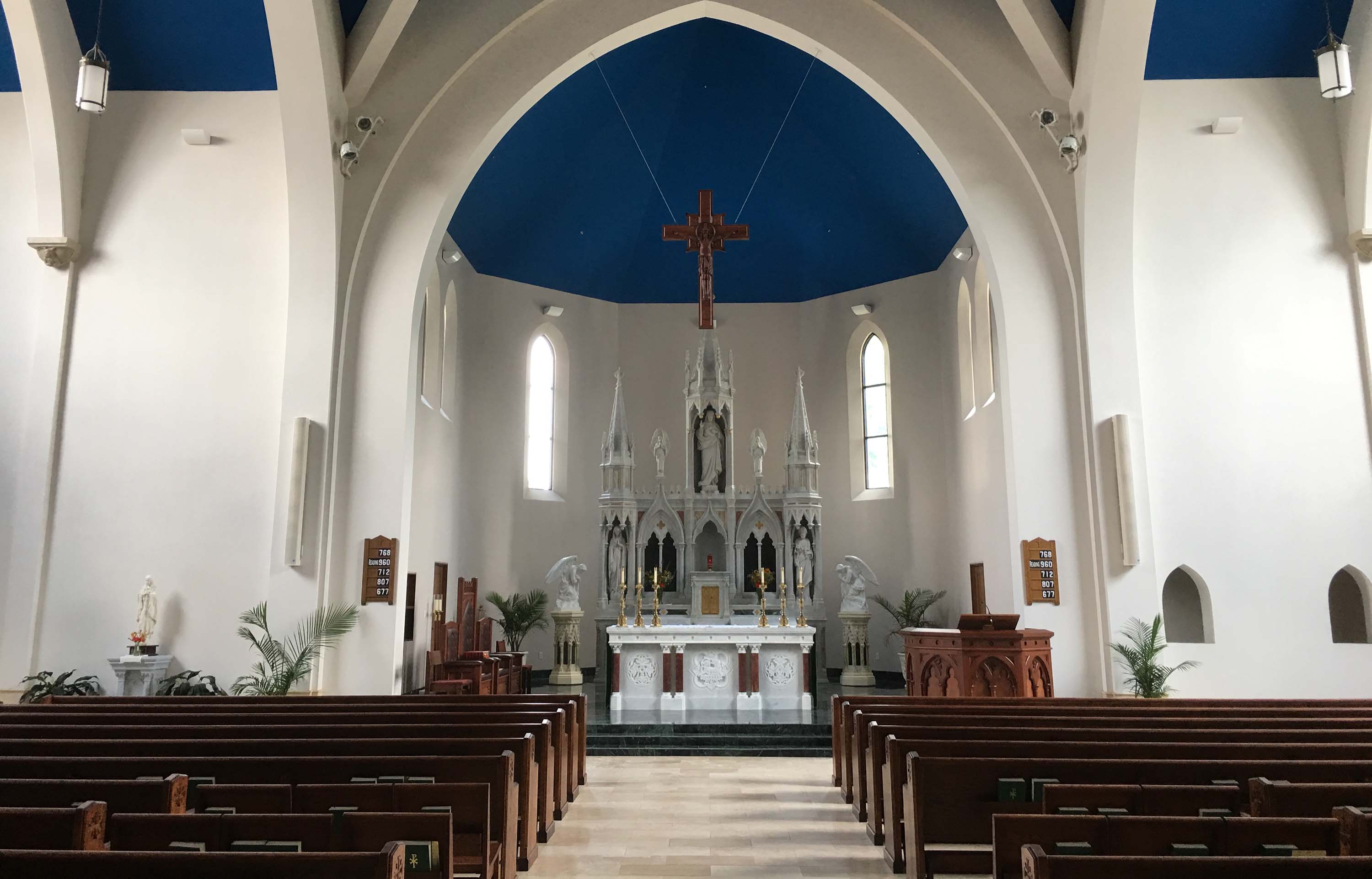 house of worship, screens in church