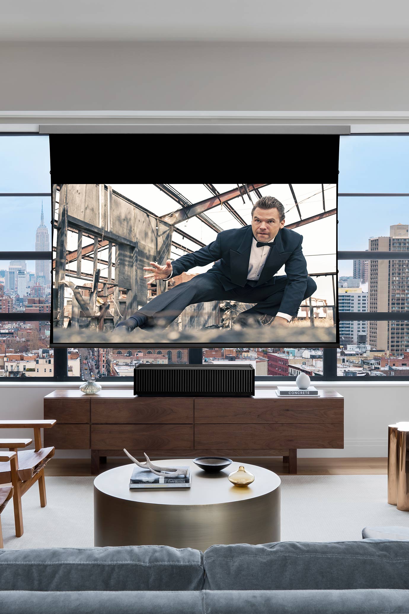 Sony home theater with hidden audio video