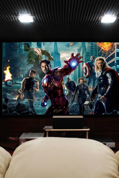avengers screencap in a home theater
