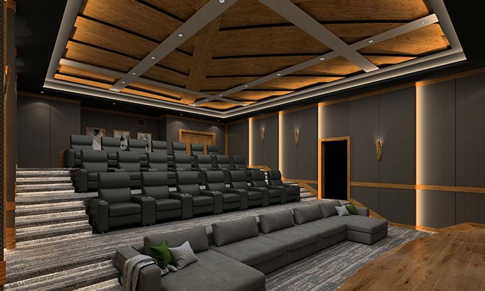 Cinematech technology and seating in a condo theater