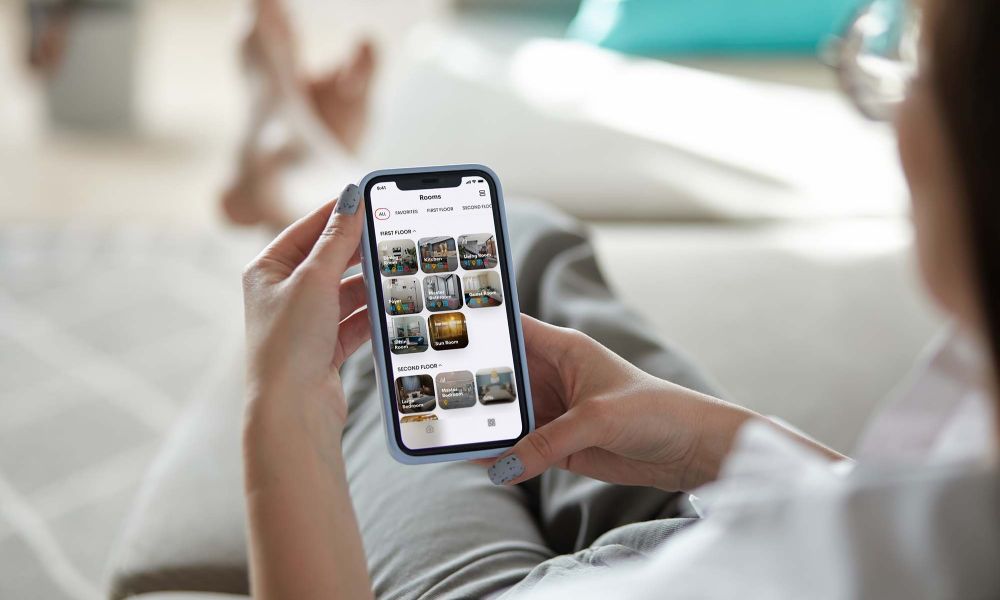 Crestron touch panel in white