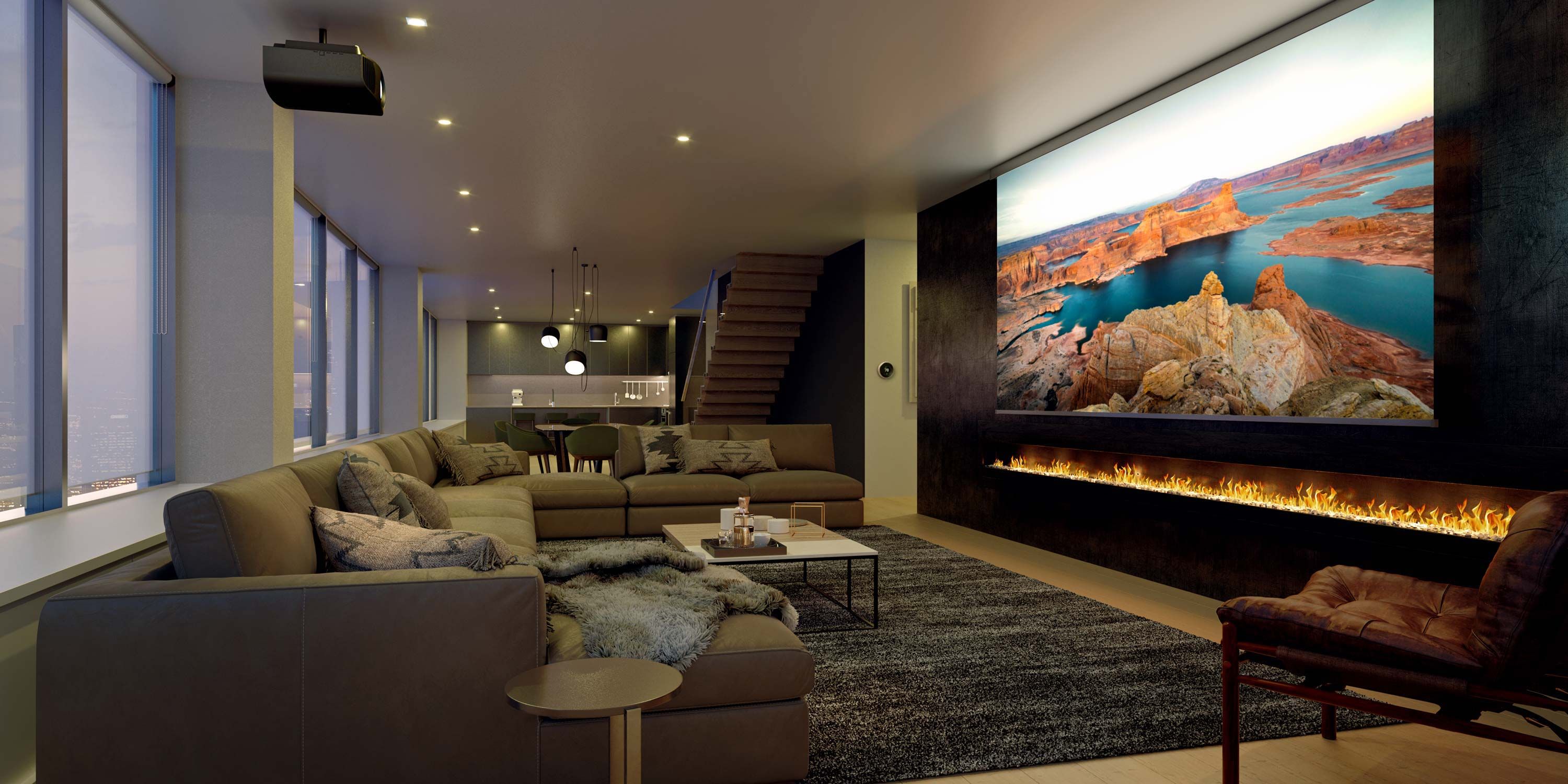 sony based media room with man playing baseball on screen