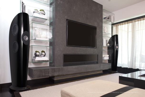 black kef speakers